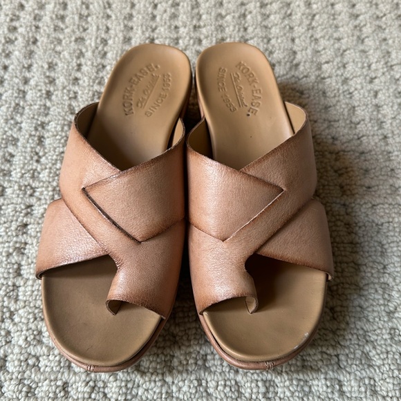 Kork-Ease Shoes - Kork-Ease Women’s Baja Sport K60064 Brown Leather Sandals with toe loop, 7M